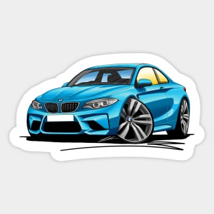 BMW M2 (F87) Blue Caricature Car Art Sticker